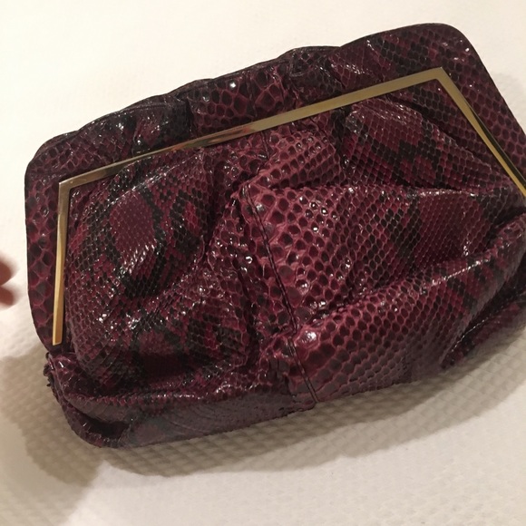 Judith Leiber Authentic ReptileSkinBurgundyPurple - Picture 2 of 11